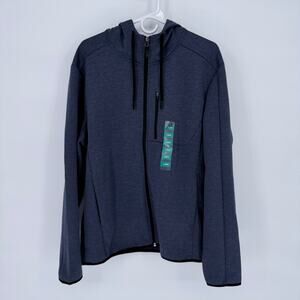NWOT ZeroXposur Full Zip Hooded Jacket Mens‎ Large Blue Tech Fleece